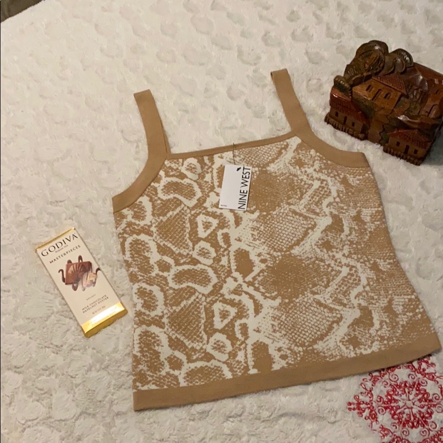 Nine West Tan Python Top